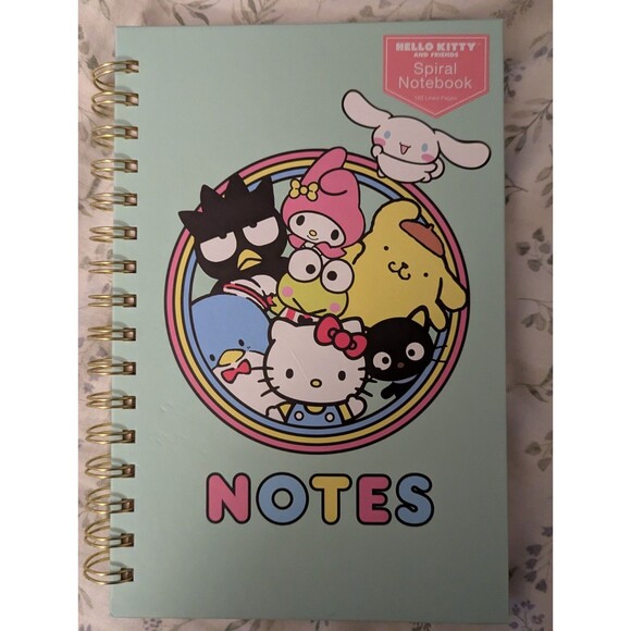 2024 Sanrio Hello Kitty & Friends Rainbow Fun Hard Cover Spiral Notebook Journal - Picture 1 of 2
